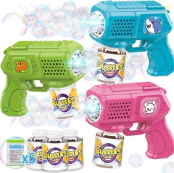 Bubble Guns with Bubble Solution- 3 Pack