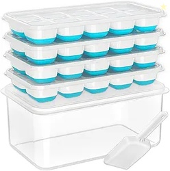 DOQAUS Ice Cube Tray with Lid and Bin AD