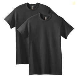 Gildan mens Heavy Cotton T-shirt, Style G5000, Multipack Shirt, Black (2-pack), Medium US