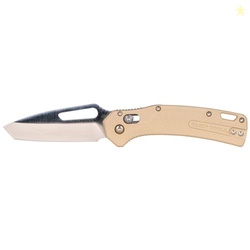 Klein Tools OGK001TNT KTO Resurgence Pocket Knife, D2 Tool Steel Tanto Point Blade, Sand Handle, Utility Knife for Hunting, Hiking