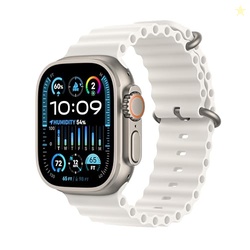 APPLE WATCH ULTRA 2 [GPS + CELLULAR, 49MM] - TITANIUM CASE WITH WHITE OCEAN BAND, ONE SIZE (RENEWED)