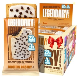 Legendary Foods 22g Protein Pastry 0g Added Sugar, Low Carb, Gluten Conscious, Keto Snack, Ideal for Glucose Management, Includes Whey Protein Isolate, 8 Pack Campfire S'mores