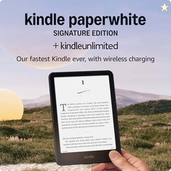Amazon Kindle Paperwhite Signature Edition 32GB (newest model)  Fastest Kindle with auto-adjusting front light, wireless chargingMetallic Black + 3 Months Free Kindle Unlimited (with auto-renewal)