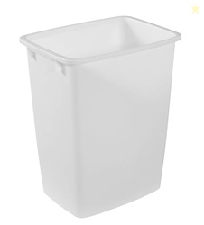 Rubbermaid Small Kitchen Bathroom Trash Can, 9 Gallons, White, Waste Basket for Under Counter/Kitchen/Office/Bedroom/Bathroom
