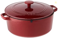 Cuisinart Chef's Classic Enameled Cast Iron Round Covered Casserole (Cardinal Red, 7- Quart)