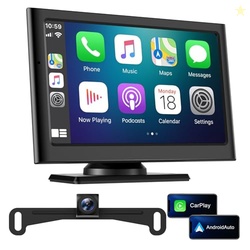 Wireless Apple Carplay Screen for Car:Sunlight Readable 7.2" HD Touchscreen with Wireless Android Auto,Backup Camera,Portable Carplay with Voice Control,AUX,FM Transmitter for Most Vehicle
