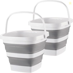 2 PACK COLLAPSIBLE PLASTIC BUCKET WITH HANDLE