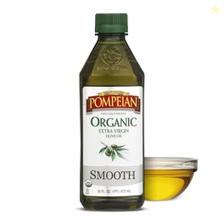 Pompeian USDA Organic Smooth Extra Virgin Olive Oil, Contains Polyphenols, First Cold Pressed, 16 Fl Oz