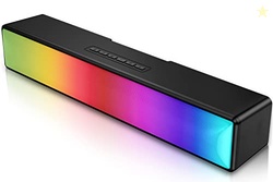 AFK COMPUTER SPEAKERS, COMPUTER SOUND BAR WITH RGB LIGHTS, USB POWERED PC SPEAKERS WITH STEREO SOUND, BLUETOOTH 5.1 AND 3.5MM AUX-IN,GAMING SPEAKERS FOR DESKTOP