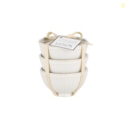 Lenox (858037 ) French Perle Groove Bowls (Set of 3), Mini, White