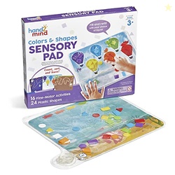 hand2mind Colors and Shapes Sensory Pad, Fine Motor Skills Toys for 3 Year Old, Sensory Toys for Sensory Play, Occupational Therapy Toys, Calming Toys for Kids, Shape Sorting Toy, Calm Down Corner