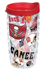 Tervis NFL Tampa Bay Buccaneers - All Over Made in USA Double Walled Insulated Tumbler Travel Cup Keeps Drinks Cold & Hot, 10oz Wavy, Classic