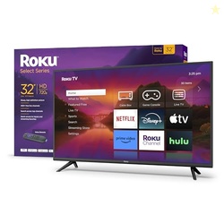 Roku Smart TV  32-Inch Select Series 720p HD RokuTV with Roku Voice Remote, Bright Picture, Customizable Home Screen  Live Local News, Sports, Gaming