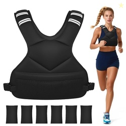 Ragebby Adjustable Weighted Vest for Women Men, 4-10lb Vest with 6 Ironsand Weights, Weight Vest with Reflective Strip for Running, Walking, Exercise, Strength Training