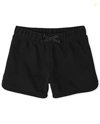 The Children's Place Girls' Active French Terry Shortie, Black, XX-Large
