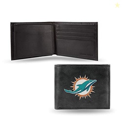Rico Industries NFL Miami Dolphins Embroidered Leather Billfold Wallet