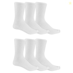 DR. SCHOLL'S MENS DIABETES & CIRCULATOR - 4 6 PAIR PACKS NON-BINDING COMFORT AND MOISTURE MANAGEMENT SOCK, WHITE, 7-12 US