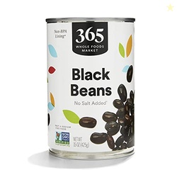 365 BY WHOLE FOODS MARKET, UNSALTED BLACK BEANS, 15 OUNCE