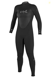 O'NEILL Women's Epic 3/2mm Back Zip Full Wetsuit, Black/Black/Black, 4