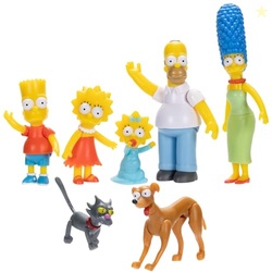 DISNEY THE SIMPSONS ACTION FIGURES FAMILY MULTI-PACK 2.5 SCALE FIGURES, INCLUDES HOMER, MARGE, BART, LISA, MAGGIE, SANTAS LITTLE HELPER, AND SNOWBALL II