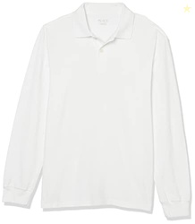 The Children's Place boys Long Sleeve Pique School Uniform Polo Shirt, White Single, X-Small US