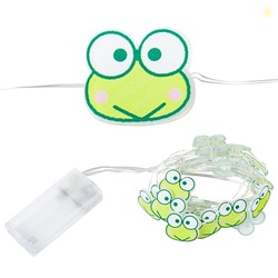 Silver Buffalo Sanrio Hello Kitty and Friends Keroppi 20ct Decorative String Lights, 7 Feet Long, Battery Powered (2 AA Batteries Included), Cool White LED, Indoor Use Only