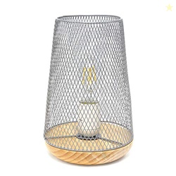 Simple Designs LT1074-GRY Wired Mesh Uplight Table Lamp, Gray
