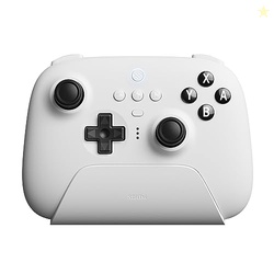 8BitDo Ultimate Bluetooth Controller with Charging Dock, Wireless Pro Controller with Hall Effect Sensing Joystick, Compatible with Switch, Windows and Steam Deck (White)