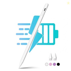 Selouj Stylus Pen for iPad 2018-2025, 2X Fast Charge Pencil, Pixel-Perfect Precision, Palm Rejection Tilt Sensitivity, Active Pen for iPad 6/7/8/9/10, Mini 5/6, Air 3/4/5/M4,Pro 11''/12.9''/13'',White