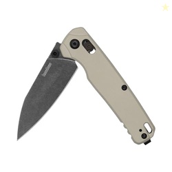 Kershaw Bel Air Pocket Knife, Bright Nickel, 3.1 Inch Stainless Steel Reverse Tanto Blade, EDC with Assisted Opening, Reversible Carry, USA Made, Everyday Carry Pocket Knife for Men and Women
