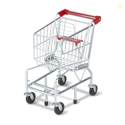 Melissa & Doug Toy Shopping Cart, Grocery Store Pretend Play Toys with Sturdy Metal Frame & Working Wheels, Toddler Shopping Cart, Preschool Learning Toys for Girls & Boys 3+