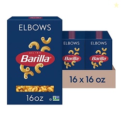 Barilla Elbows Pasta, 16 oz. Box (Pack of 16) - Non-GMO, Made with Durum Wheat Semolina - Kosher Certified