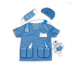 Melissa & Doug Veterinarian Role Play Costume Dress-Up Set (9 pcs) Kids Vet Costume Pretend Play Dress-Up