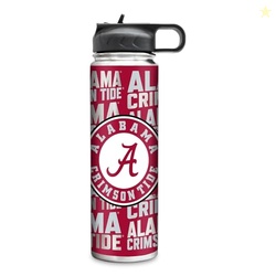 Rico Industries NCAA Alabama Crimson Tide 22oz Stainless Steel Tumbler with Lid - Great For Coffee, Tea, Water or Cocktails