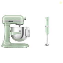 KitchenAid 7 Quart Bowl-Lift Stand Mixer, Pistachio & Variable Speed Corded Hand Blender KHBV53, Pistachio
