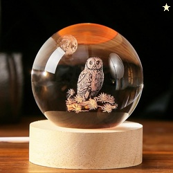 3D Owl Crystal Ball 