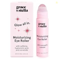 GRACE & STELLA UNDER EYE BRIGHTENER WITH ROSE QUARTZ ROLLERBALL 