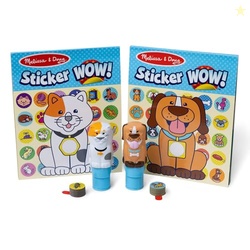 Melissa & Doug Sticker Wow! Pets (Dog and Cat) Value Pack Arts and Crafts Collectibles - 2 Activity Pads, 2 Sticker Stampers, 2 Bonus Stacks - FSC Certified