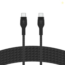 Belkin BoostCharge Pro Flex Braided USB-C to USB-C Cable (3M/10FT), USB-IF Fast Charging Cable for iPhone 16 Series, MacBook Pro, iPad Pro, Galaxy S25, S24, Nintendo Switch 2 & More - Black