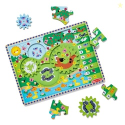 Melissa & Doug Wooden Animal Chase Jigsaw Spinning Gear Puzzle  24 Pieces Wooden Puzzle for Toddlers and Preschoolers, for Boys and Girls Ages 3+