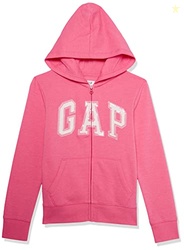 GAP Girls Logo Hoodie Zip Sweatshirt, Pink Jubilee Nylon on, Large US