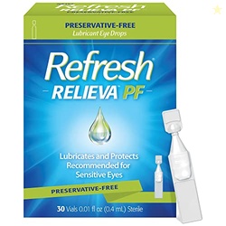 Refresh Relieva PF Lubricant Eye Drops for Dry Eyes, Preservative-Free, 0.01 Fl Oz Single-Use Containers, 30 Count