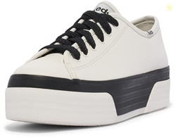 Keds Women's Triple Up Leather, White/Black Bumper Foxing Stripe, 10.5 Medium