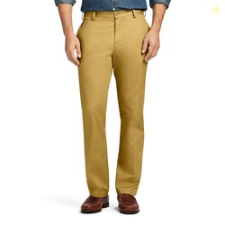 IZOD Men's American Chino Flat-Front Slim-Fit Pants, Khaki, 33W x 32L