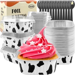 50-Pack 10oz Square Disposable Aluminum Foil Baking Cups 