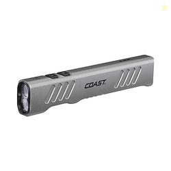 Coast Slayer 1150 Lumen USB-C Rechargeable LED Flashlight with Spot/Flood, Memory Mode and Pocket Clip, Silver