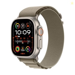 Apple Watch Ultra 2 [GPS + Cellular 49mm] Smartwatch with Rugged Titanium Case & Olive Alpine Loop Small. Fitness Tracker, Precision GPS, Action Button, Extra-Long Battery Life