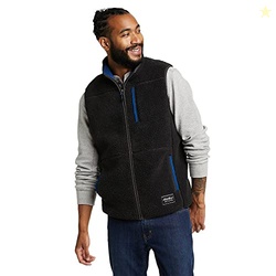 Eddie Bauer Men's Chilali Faux Shearling Fleece Vest, Carbon, X-Large