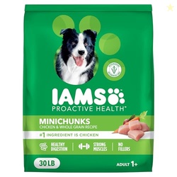 IAMS Proactive Health Adult Minichunks Dry Dog Food Chicken & Whole Grain Recipe, 30 lb. Bag