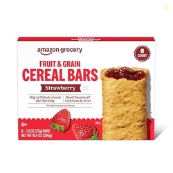 Amazon Grocery, Fruit & Grain Cereal Bars, Strawberry, 10.4 Oz, 8 Ct (Previously Happy Belly, Packaging May Vary)